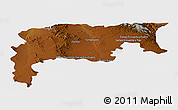 Physical Panoramic Map of Namiquipa, single color outside
