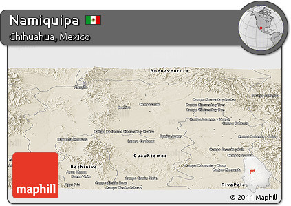 Shaded Relief Panoramic Map of Namiquipa