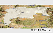 Shaded Relief Panoramic Map of Namiquipa, satellite outside