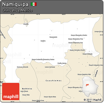Classic Style Simple Map of Namiquipa