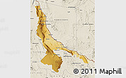 Physical Map of Ojinaga, shaded relief outside