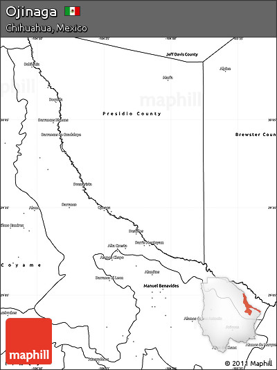 Blank Simple Map of Ojinaga