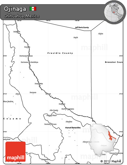 Blank Simple Map of Ojinaga