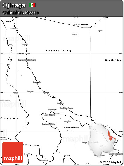 Blank Simple Map of Ojinaga
