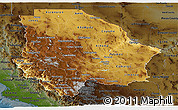 Physical Panoramic Map of Chihuahua, darken