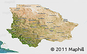 Satellite Panoramic Map of Chihuahua, single color outside