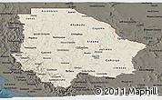 Shaded Relief Panoramic Map of Chihuahua, darken