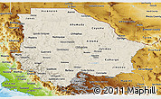 Shaded Relief Panoramic Map of Chihuahua, physical outside