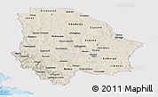 Shaded Relief Panoramic Map of Chihuahua, single color outside