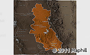 Physical 3D Map of Riva Palacio, darken, semi-desaturated