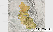 Satellite 3D Map of Riva Palacio, lighten, semi-desaturated