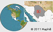 Satellite Location Map of Riva Palacio, highlighted country, highlighted parent region