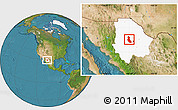 Satellite Location Map of Riva Palacio, highlighted parent region
