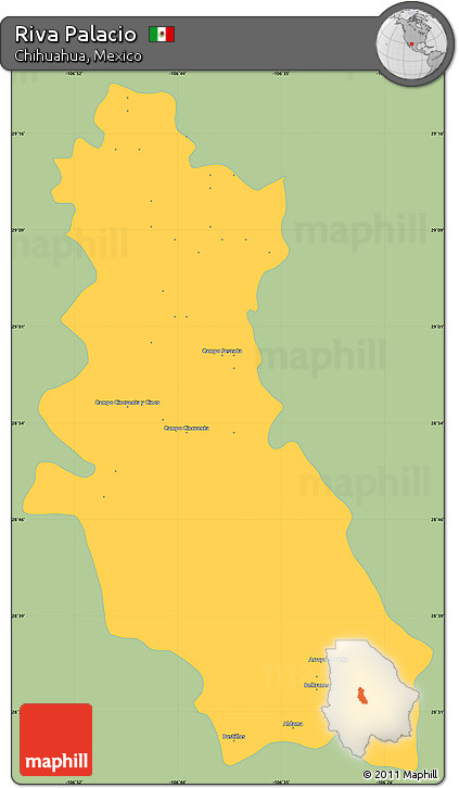 Savanna Style Simple Map of Riva Palacio, single color outside