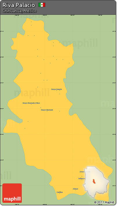 Savanna Style Simple Map of Riva Palacio, single color outside