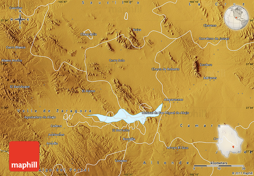 Physical Map of San Francisco De Conchos