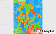 Political Simple Map of Chihuahua, political shades outside