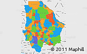 Political Simple Map of Chihuahua, single color outside, borders and labels