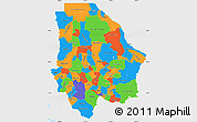 Political Simple Map of Chihuahua, single color outside