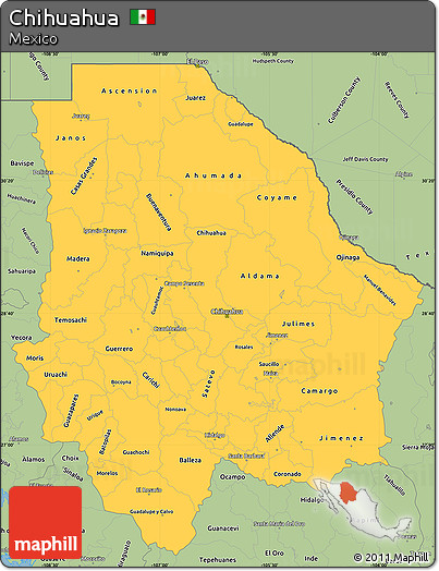 Savanna Style Simple Map of Chihuahua