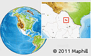 Physical Location Map of Escobedo, highlighted country