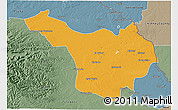Political 3D Map of Jimenez, semi-desaturated