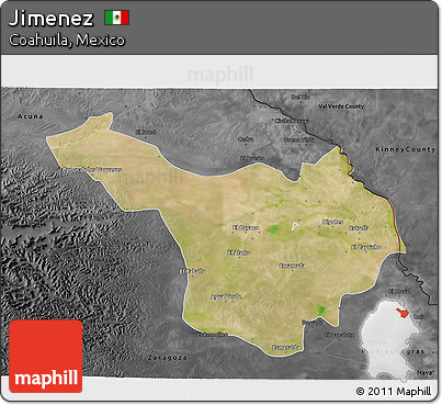 Satellite 3D Map of Jimenez, darken, desaturated