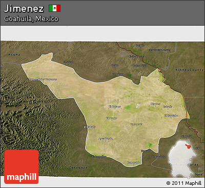 Satellite 3D Map of Jimenez, darken