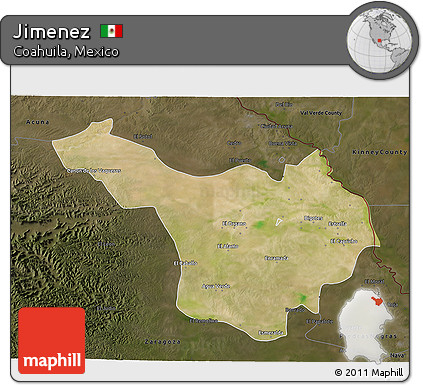 Satellite 3D Map of Jimenez, darken