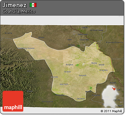 Satellite 3D Map of Jimenez, darken
