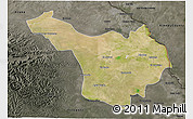Satellite 3D Map of Jimenez, darken, semi-desaturated