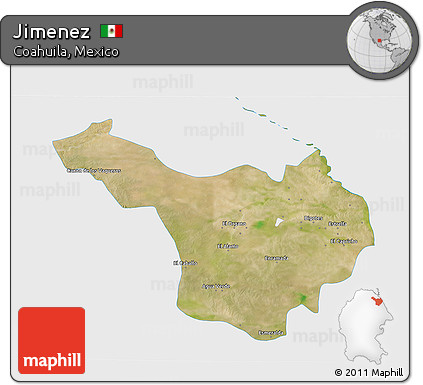 Satellite 3D Map of Jimenez, single color outside