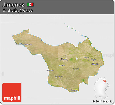 Satellite 3D Map of Jimenez, single color outside