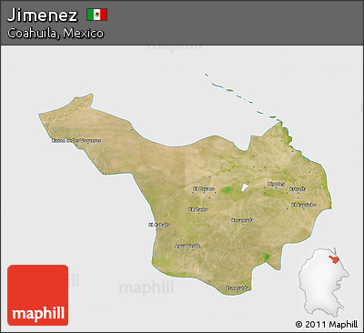 Satellite 3D Map of Jimenez, single color outside
