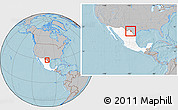 Gray Location Map of Jimenez, highlighted country, within the entire country, hill shading