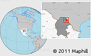 Gray Location Map of Jimenez, highlighted country, highlighted parent region