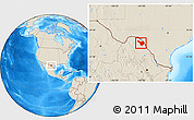 Shaded Relief Location Map of Jimenez