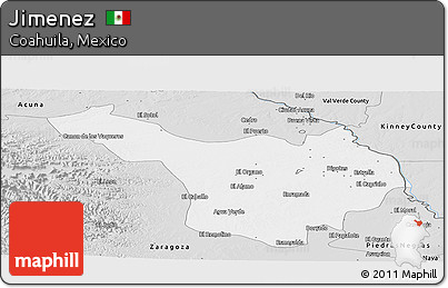 Silver Style Panoramic Map of Jimenez