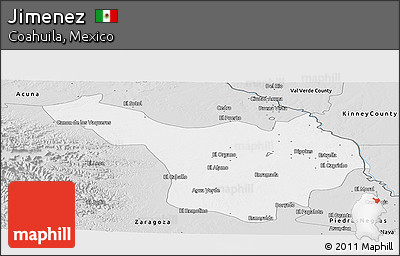 Silver Style Panoramic Map of Jimenez