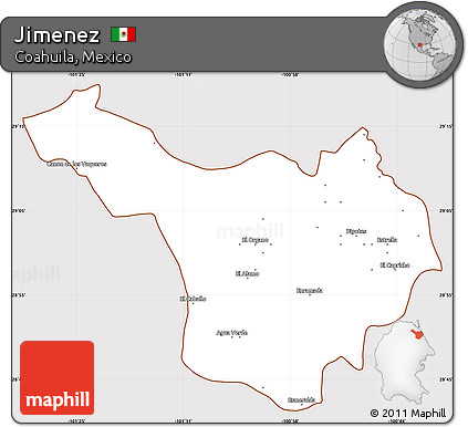 Classic Style Simple Map of Jimenez, cropped outside