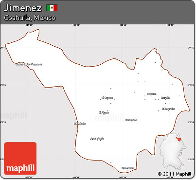 Classic Style Simple Map of Jimenez, cropped outside