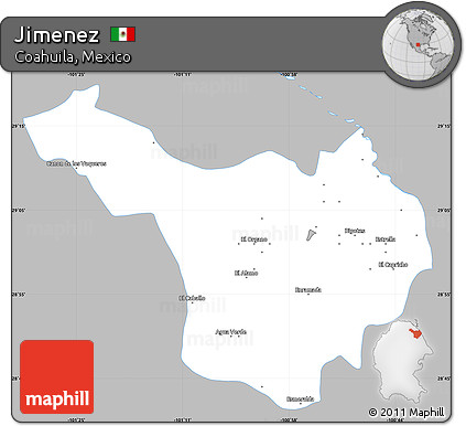 Gray Simple Map of Jimenez, single color outside