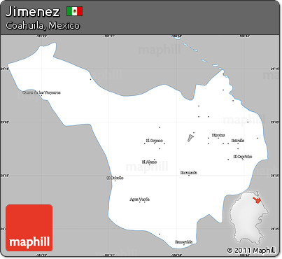 Gray Simple Map of Jimenez, single color outside