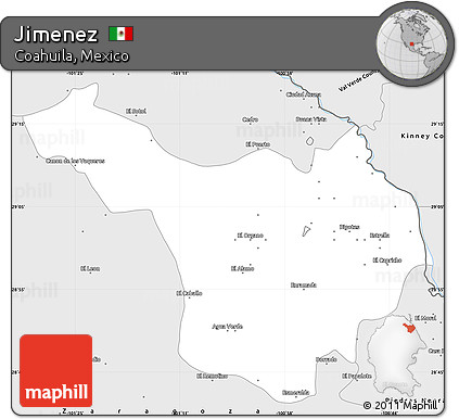 Silver Style Simple Map of Jimenez