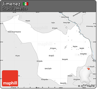 Silver Style Simple Map of Jimenez