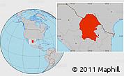 Gray Location Map of Coahuila