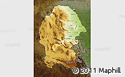 Physical Map of Coahuila, darken