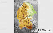 Physical Map of Coahuila, desaturated