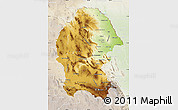 Physical Map of Coahuila, lighten