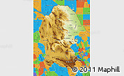 Physical Map of Coahuila, political outside